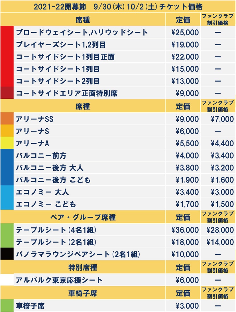 価格表(9/30,10/2)