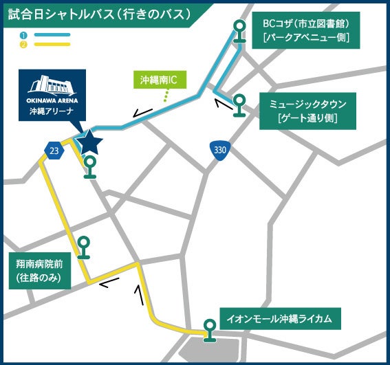 シャトルバス乗降場所