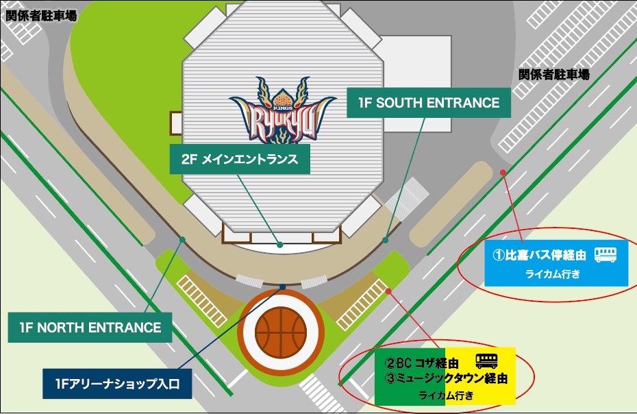 シャトルバス乗降場所