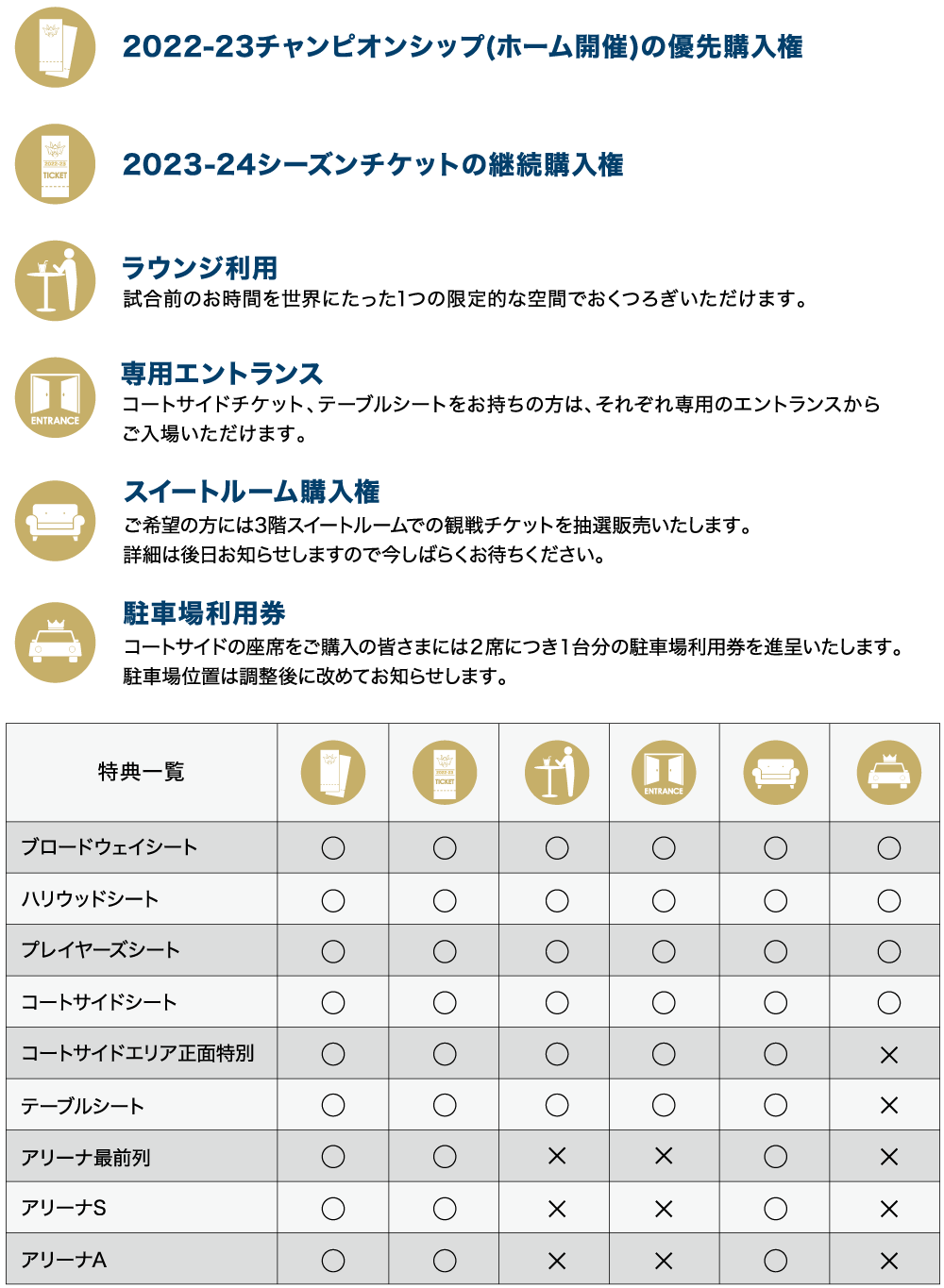 2022-23シーズンチケット概要(アリーナS席・アリーナA席) | 琉球