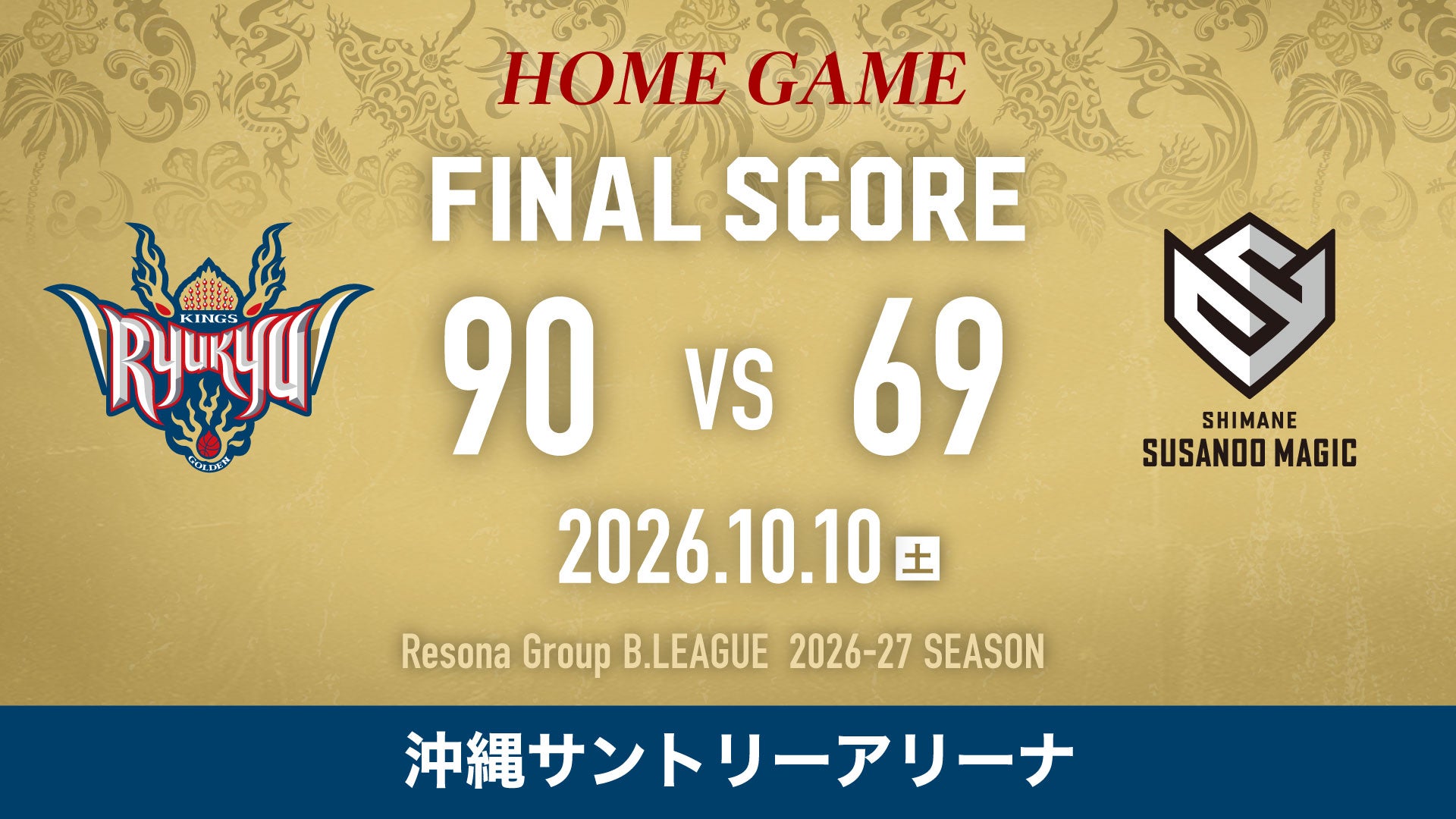 【結果】全員得点で今季ホーム初勝利！[10/10(土)vs島根スサノオマジック]
