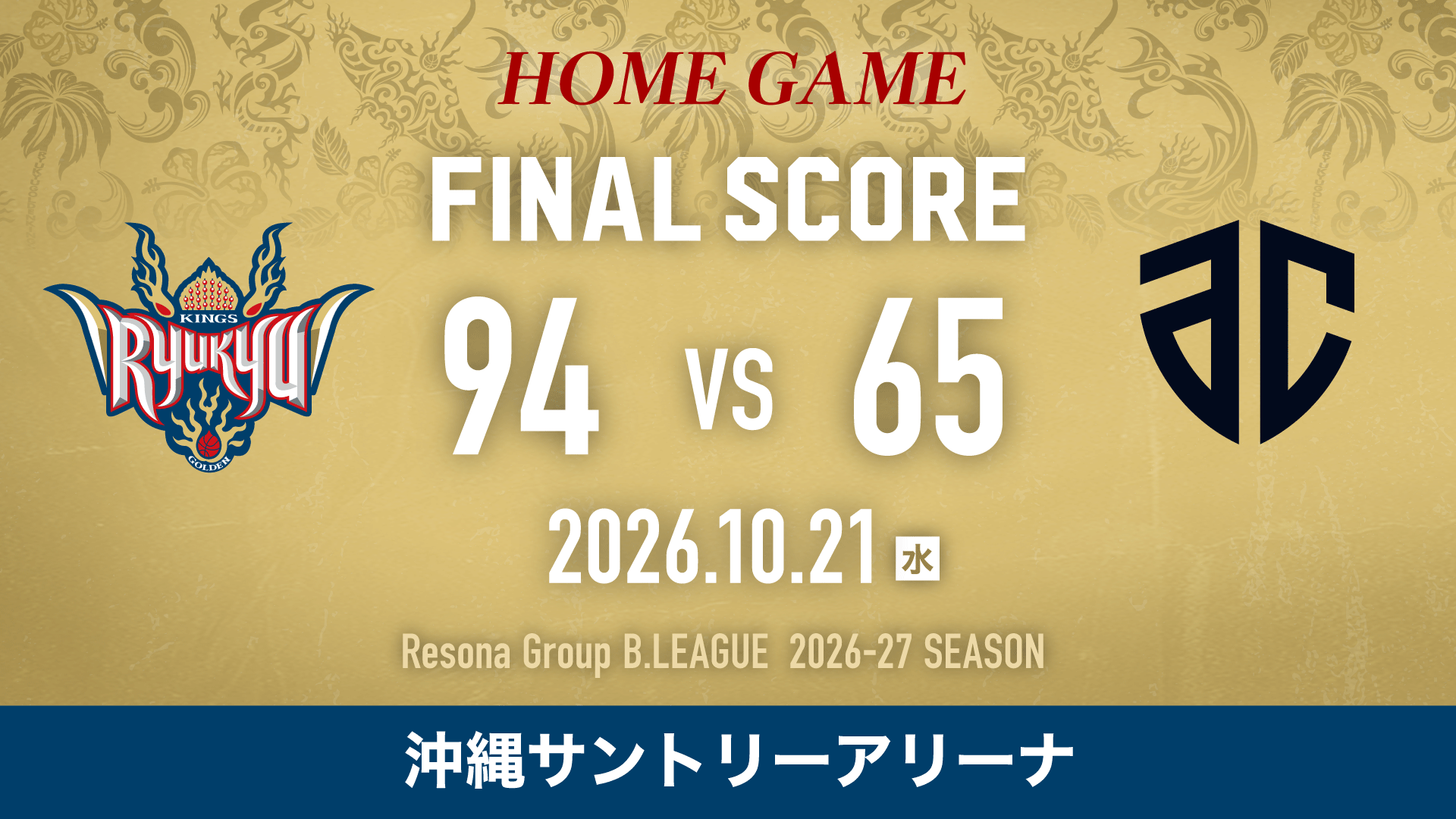 【結果】攻守で強度高く挑みホームで2連勝！[10/21(水)vsアルティーリ千葉]
